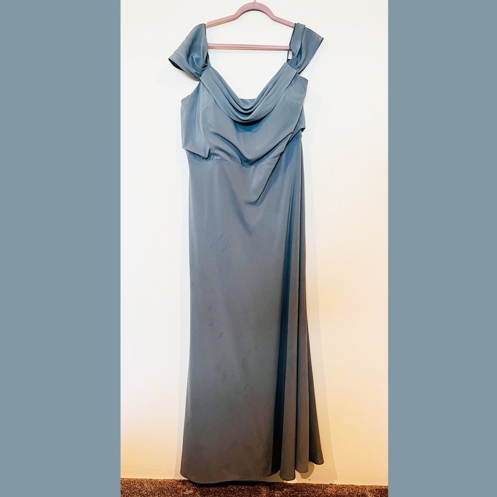 Jenny Yoo Women's Sabine Draped Off The Shoulder Crepe Gown